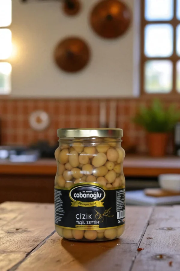 çizik zeytin cam kavanoz