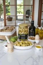 kırma yeşil zeytin cam kavanoz