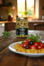 kırma yeşil zeytin cam kavanoz