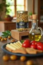 taş kırma yeşil zeytin cam kavanoz